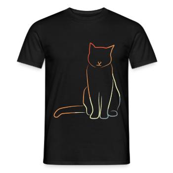 Katze im Vintage Look - Männer T-Shirt - Schwarz - Vorne - AI Model Male 178 light (178cm)