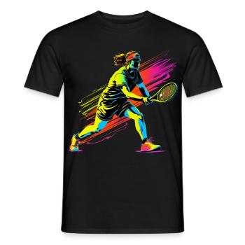 Tennisspieler 90er Jahre Look - Männer T-Shirt - Schwarz - Vorne - AI Model Male 178 light (178cm)