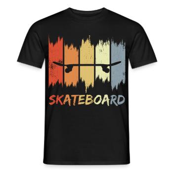 Skateboard Retro Look - Männer T-Shirt - Schwarz - Vorne - AI Model Male 178 light (178cm)