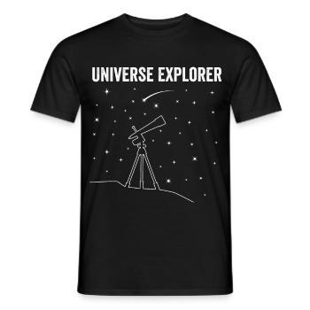 Universe Explorer Astrophotography Passion - Men's T-Shirt - black - Front - AI Model Male 178 light (178cm)