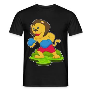 Lion Boxer Boxing Gloves Boxing - Men's T-Shirt - black - Front - AI Model Male 178 light (178cm)
