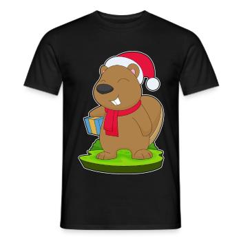 Forfait de Noël Castor - T-shirt homme - noir - Devant - AI Model Male 178 light (178cm)