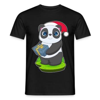 Forfait Noël Panda - T-shirt homme - noir - Devant - AI Model Male 178 light (178cm)