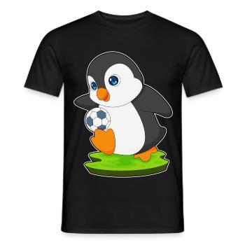 Penguin Soccer Player Soccer - Men's T-Shirt - black - Front - AI Model Male 178 light (178cm)