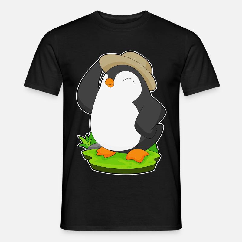 Pinguin Hut - Männer T-Shirt - Schwarz
