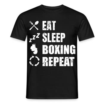 Manger Sommeil Boxe Répéter - T-shirt homme - noir - Devant - AI Model Male 178 light (178cm)