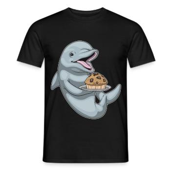 Dolphin Muffin - Men's T-Shirt - black - Front - AI Model Male 178 light (178cm)