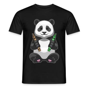 École de crayons Panda Student - T-shirt homme - noir - Devant - AI Model Male 178 light (178cm)