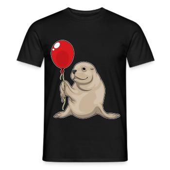 Seal Balloon - Men's T-Shirt - black - Front - AI Model Male 178 light (178cm)