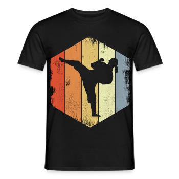 Karate Girl Drawing - Men's T-Shirt - black - Front - AI Model Male 178 light (178cm)