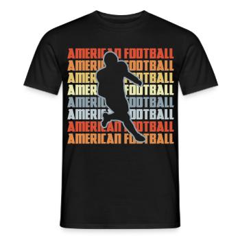 American Football Retro Look - Men's T-Shirt - black - Front - AI Model Male 178 light (178cm)