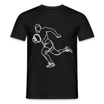 Rugbyspieler Zeichnung - Männer T-Shirt - Schwarz - Vorne - AI Model Male 178 light (178cm)