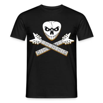Motifs de guitare crâne et croisé - T-shirt homme - noir - Devant - AI Model Male 178 light (178cm)