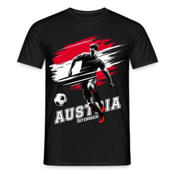 Football Autriche Autriche Flag Joueur de drapeau - T-shirt homme - noir - Devant - AI Model Male 178 light (178cm)