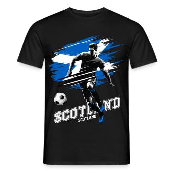 Football Scotland Scotland Flag Flag Player - Men's T-Shirt - black - Front - AI Model Male 178 light (178cm)