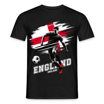 Football Angleterre Flag Joueur De Drapeau Grunge - T-shirt homme - noir - Devant - AI Model Male 178 light (178cm)