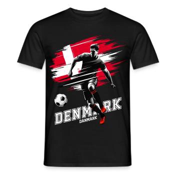 Football Danemark Danemark Flag Joueur de drapeau - T-shirt homme - noir - Devant - AI Model Male 178 light (178cm)