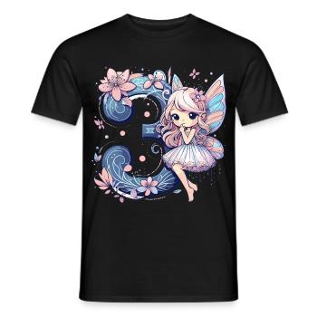 3 Jahre Fee Elfe Geburtstag Geschenk - Männer T-Shirt - Schwarz - Vorne - AI Model Male 178 light (178cm)