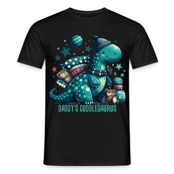 Daddy’s Cuddlesaurus Kuschel-Dinosaurier Geschenk - Männer T-Shirt - Schwarz - Vorne - AI Model Male 178 light (178cm)
