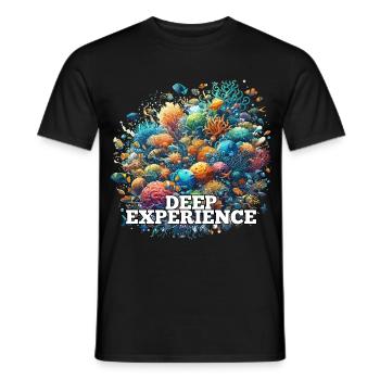 Deep Experience Coral Fish Gift - Men's T-Shirt - black - Front - AI Model Male 178 light (178cm)
