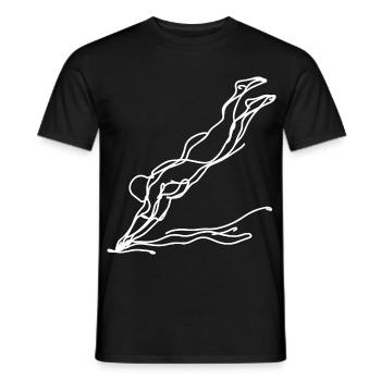 Schwimmer Mädchen Skizze - Männer T-Shirt - Schwarz - Vorne - AI Model Male 178 light (178cm)