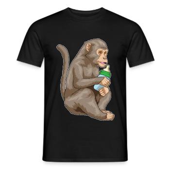 Monkey Baby Bottle - Men's T-Shirt - black - Front - AI Model Male 178 light (178cm)