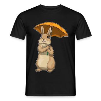 Bunny Umbrella - Men's T-Shirt - black - Front - AI Model Male 178 light (178cm)