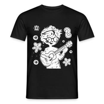 Ukulélé Dessin Enfant - T-shirt homme - noir - Devant - AI Model Male 178 light (178cm)