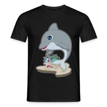Delfin Maler Pinsel Malen - Männer T-Shirt - Schwarz - Vorne - AI Model Male 178 light (178cm)