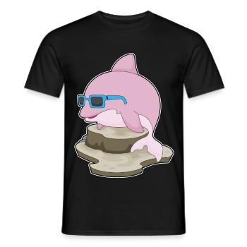 Dolphin Sunglasses - Men's T-Shirt - black - Front - AI Model Male 178 light (178cm)