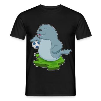Seal Joueur De Football Football - T-shirt homme - noir - Devant - AI Model Male 178 light (178cm)