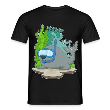 Seal Diver Snorkel Diving - Men's T-Shirt - black - Front - AI Model Male 178 light (178cm)