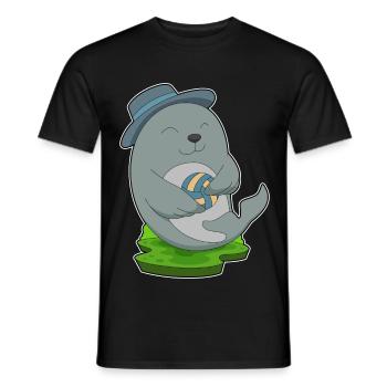 Seal Volleyball Player Volleyball - Men's T-Shirt - black - Front - AI Model Male 178 light (178cm)