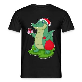 Forfait Noël Crocodile - T-shirt homme - noir - Devant - AI Model Male 178 light (178cm)