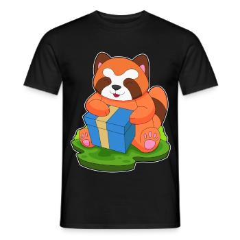 Forfait Noël Panda roux - T-shirt homme - noir - Devant - AI Model Male 178 light (178cm)