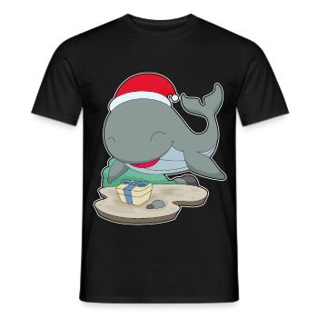 Forfait Noël des baleines - T-shirt homme - noir - Devant - AI Model Male 178 light (178cm)