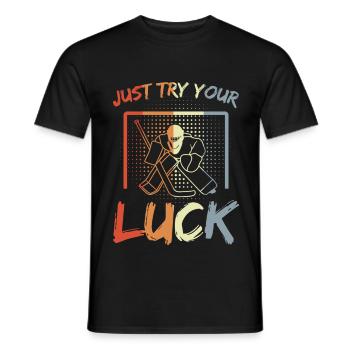 Eishockey Goalie - Men's T-Shirt - black - Front - AI Model Male 178 light (178cm)