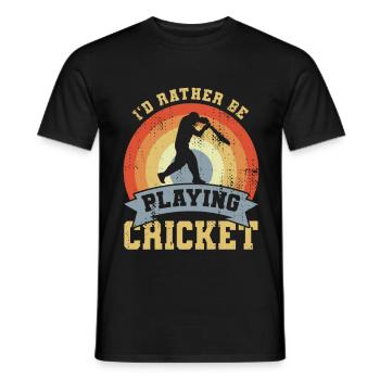 I’d Rather Be Playing Cricket - Männer T-Shirt - Schwarz - Vorne - AI Model Male 178 light (178cm)