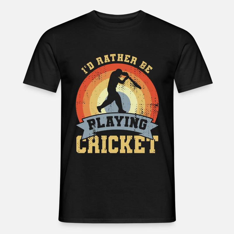 I’d Rather Be Playing Cricket - Männer T-Shirt - Schwarz