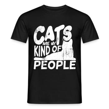 Les chats, c’est mon genre de personnes - T-shirt homme - noir - Devant - AI Model Male 178 light (178cm)