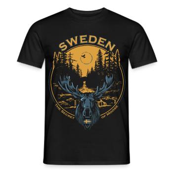 Sweden - Moose - Nature - Männer T-Shirt - Schwarz - Vorne - AI Model Male 178 light (178cm)
