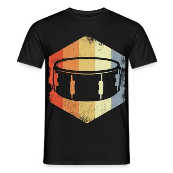 Vintage Snare Drum - Men's T-Shirt - black - Front - AI Model Male 178 light (178cm)