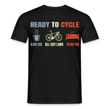 Cyclists schedule - Men's T-Shirt - black - Front - AI Model Male 178 light (178cm)