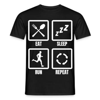 Routine du coureur - T-shirt homme - noir - Devant - AI Model Male 178 light (178cm)