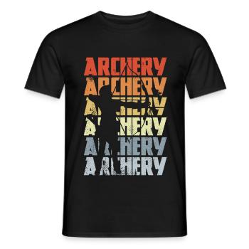Retro Bogensportler - Männer T-Shirt - Schwarz - Vorne - AI Model Male 178 light (178cm)