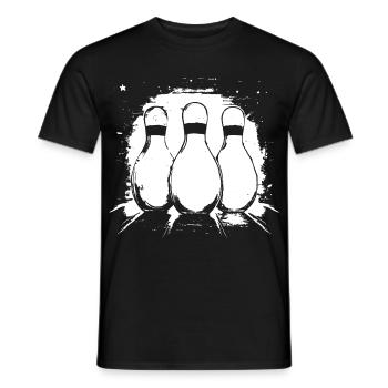 Bowling Zeichnung - Männer T-Shirt - Schwarz - Vorne - AI Model Male 178 light (178cm)