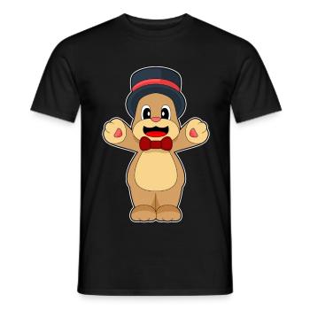 Bear Groom Top Hat Wedding - Men's T-Shirt - black - Front - AI Model Male 178 light (178cm)