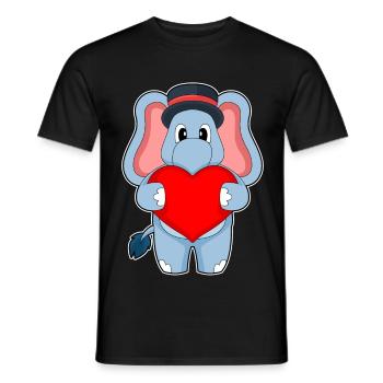 Éléphant marié coeur mariage - T-shirt homme - noir - Devant - AI Model Male 178 light (178cm)