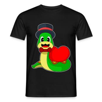 Schlange Bräutigam Herz Hochzeit - Männer T-Shirt - Schwarz - Vorne - AI Model Male 178 light (178cm)