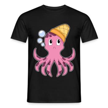 Cône de crème glacée au poulpe - T-shirt homme - noir - Devant - AI Model Male 178 light (178cm)